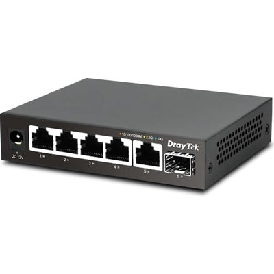 DrayTek VigorSwitch Q60x 2.5G 5-Port Fanless Switch SFP+ 10GbE DrayTek VigorSwitch Q60x 2.5G 5-Port Fanless Switch SFP+ 10GbE